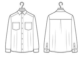 White classic shirt on hanger, illustration vector