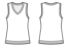 illustration of sport womans top. Front and back vector