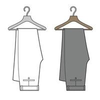 Classic unisex pants on a hanger vector