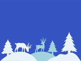 Christmas Background Tree and Deer Illustration vector