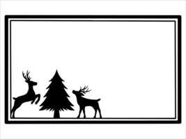 Christmas Frame Line Art Background vector