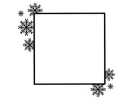 Navidad copo de nieve marco negro y blanco vector