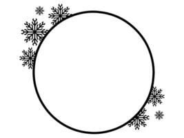 Christmas Frame Snowflake Line Art vector