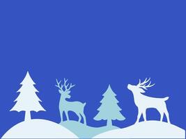 Christmas Background Tree and Deer Illustration vector