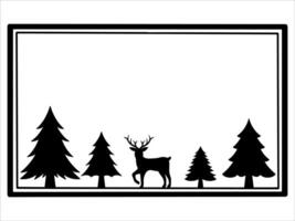 Christmas Frame Line Art Decoration vector