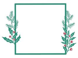 Christmas Frame Holly Tree Background vector