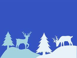 Christmas Background Tree and Deer Illustration vector