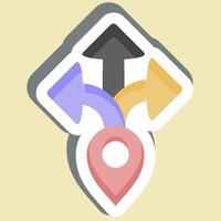 Sticker Direction. related to Navigation symbol. simple design illustration vector