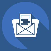 Icon Email. related to Hotel Service symbol. long shadow style. simple design illustration vector
