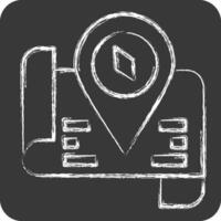 Icon Tourist Map. related to Hotel Service symbol. chalk Style. simple design illustration vector