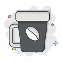 Icon Coffee Break. related to Hotel Service symbol. comic style. simple design illustration vector