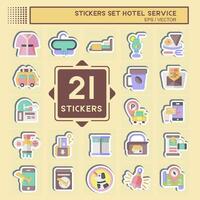 Sticker Set Hotel Service. related to Holiday symbol. simple design illustration vector