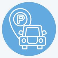 icono gratis estacionamiento. relacionado a hotel Servicio símbolo. azul ojos estilo. sencillo diseño ilustración vector