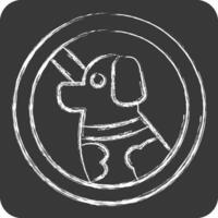 Icon Pet Sign. related to Hotel Service symbol. chalk Style. simple design illustration vector