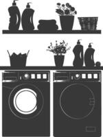 silueta lavadero a hogar equipo negro color solamente vector