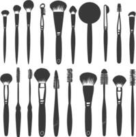 Silhouette makeup tool and equipment black color only vector