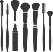 Silhouette makeup tool and equipment black color only vector