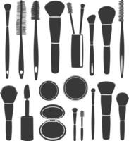 Silhouette makeup tool and equipment black color only vector