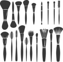 Silhouette makeup tool and equipment black color only vector