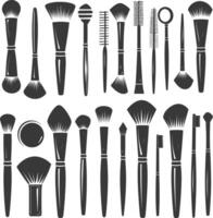 Silhouette makeup tool and equipment black color only vector