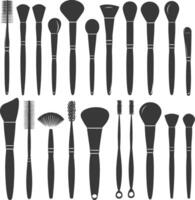 Silhouette makeup tool and equipment black color only vector