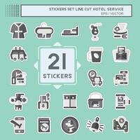 Sticker line cut Set Hotel Service. related to Holiday symbol. simple design illustration vector