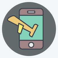 Icon Mobile Check In. related to Hotel Service symbol. color mate style. simple design illustration vector