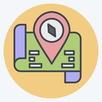 Icon Tourist Map. related to Hotel Service symbol. color mate style. simple design illustration vector