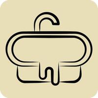 icono bañera. relacionado a hotel Servicio símbolo. mano dibujado estilo. sencillo diseño ilustración vector