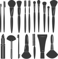 Silhouette makeup tool and equipment black color only vector