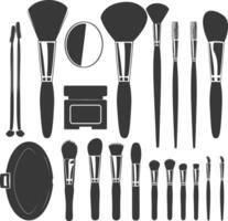 Silhouette makeup tool and equipment black color only vector