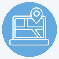 Icon Map Location. related to Navigation symbol. blue eyes style. simple design illustration vector