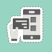 Sticker line cut Free Wifi Service. related to Hotel Service symbol. simple design illustration vector