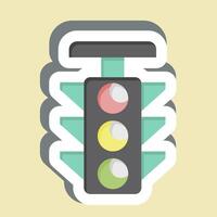 Sticker Traffic Light. related to Navigation symbol. simple design illustration vector