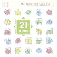 Icon Set Hotel Service. related to Holiday symbol. Color Spot Style. simple design illustration vector