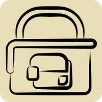 Icon Luggage. related to Hotel Service symbol. hand drawn style. simple design illustration vector