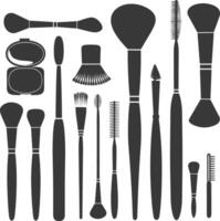 Silhouette makeup tool and equipment black color only vector