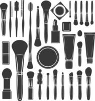 Silhouette makeup tool and equipment black color only vector