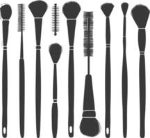 Silhouette makeup tool and equipment black color only vector