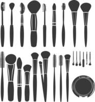 Silhouette makeup tool and equipment black color only vector