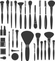 Silhouette makeup tool and equipment black color only vector