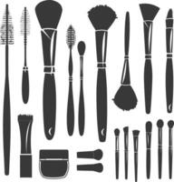 Silhouette makeup tool and equipment black color only vector