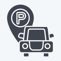 Icon Free Parking. related to Hotel Service symbol. glyph style. simple design illustration vector