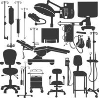 Silhouette medical equipment black color only vector