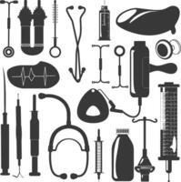 Silhouette medical equipment black color only vector