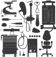 Silhouette medical equipment black color only vector