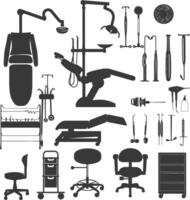 Silhouette medical equipment black color only vector