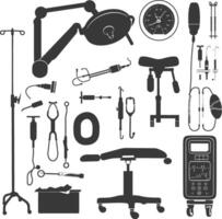 Silhouette medical equipment black color only vector