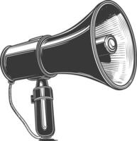 Silhouette Megaphone announcement black color only vector