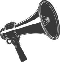 Silhouette Megaphone announcement black color only vector